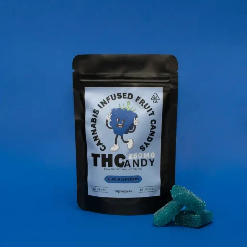 THCandy  Blue Raspberry 250mg Cannabis Infused Gummies